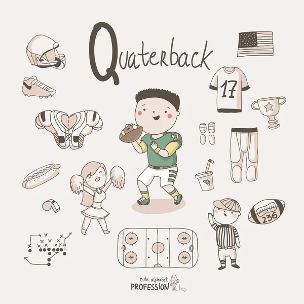 Quaterback — Stock Vector