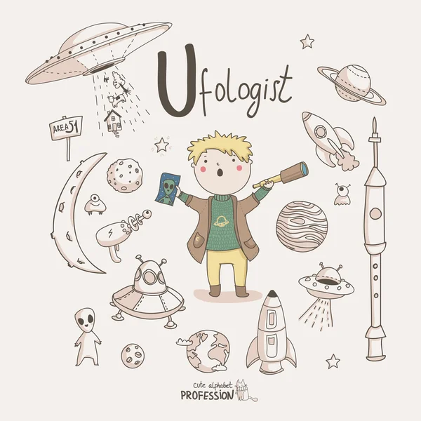 Ufologist — Stock Vector