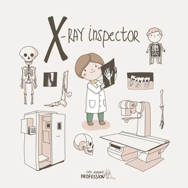 Рентгеновский инспектор — стоковый вектор