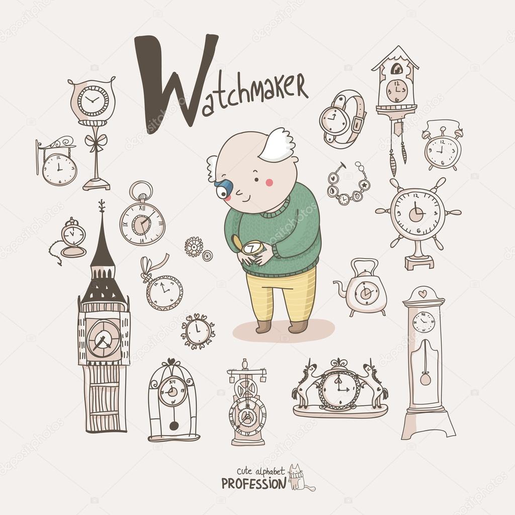 Watchmaker with clocks