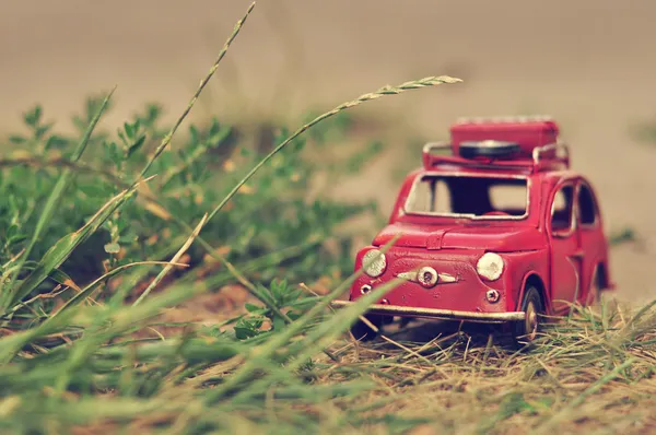 Toy mini car with luggage — Stock Photo, Image