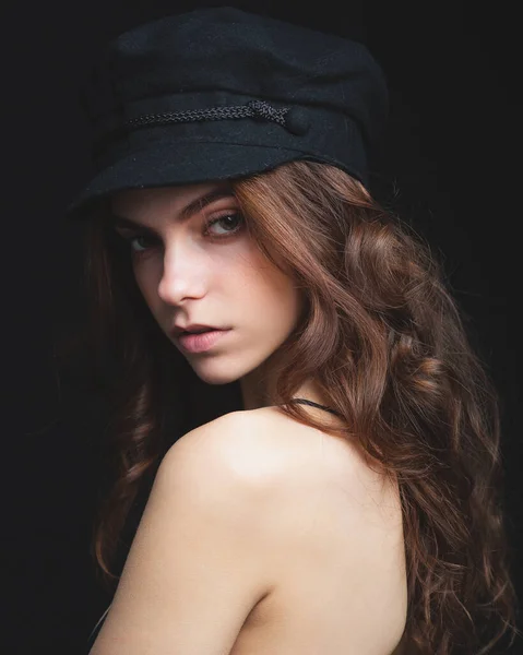 Perfect Woman Face Portrait Beauty Sexy Brunette Model Female Beautiful — ストック写真