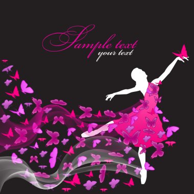 Kelebek elbise ile dans eden kadın