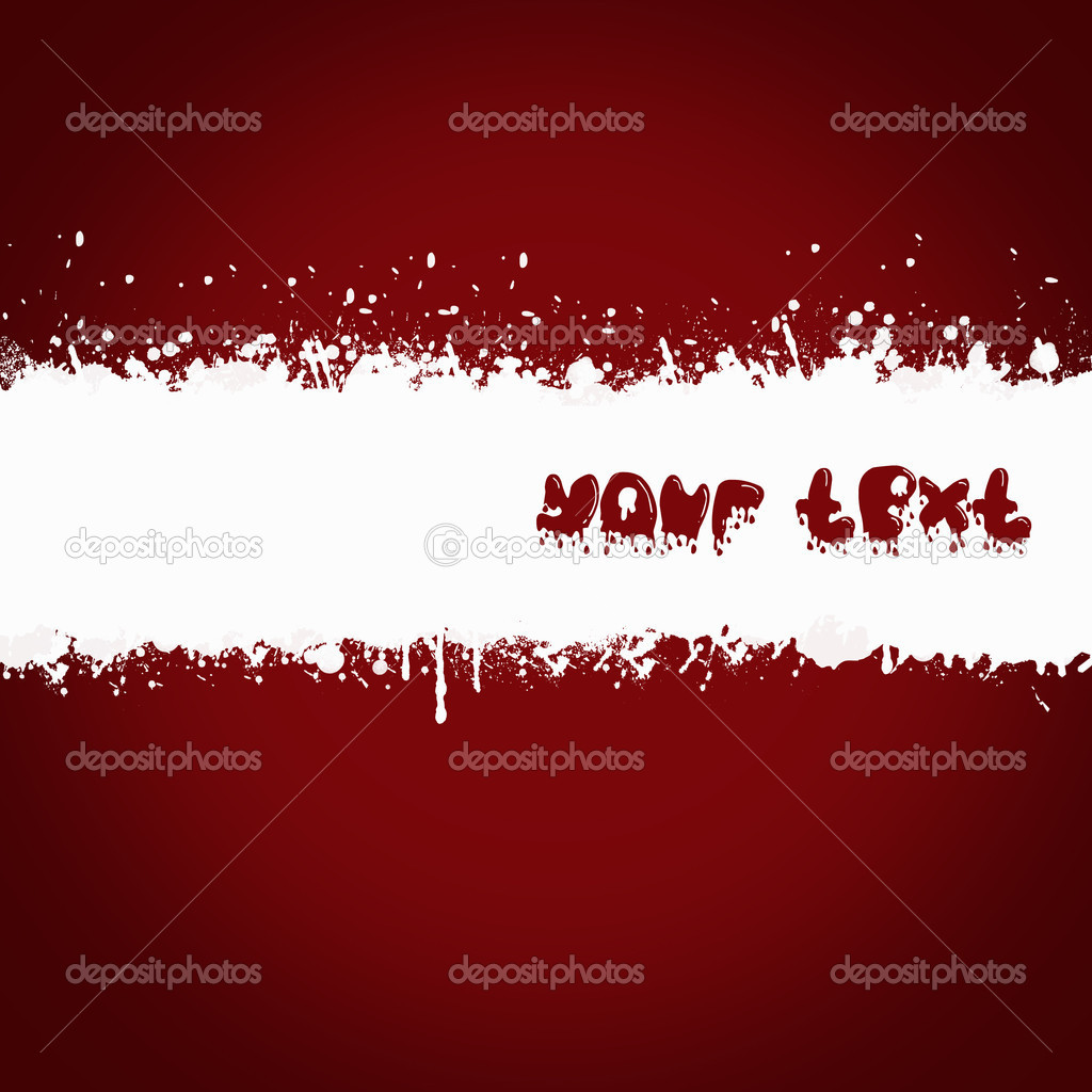 White grunge banner with copy space on abstract red background.