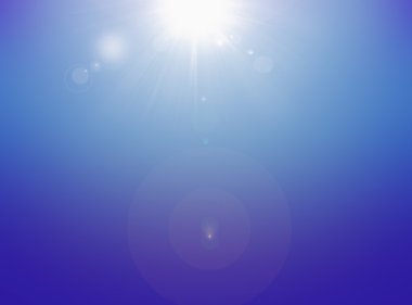 Bulutların üstünde parlayan güneş