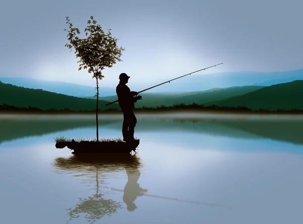 Man fishing — Stock Photo, Image