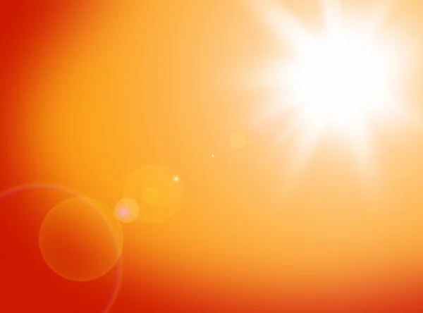 Καλοκαίρι φυσικό υπόβαθρο με ήλιο και φακού φωτοβολίδα — Φωτογραφία Αρχείου