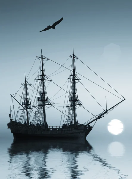 gün batımı sırasında tekne