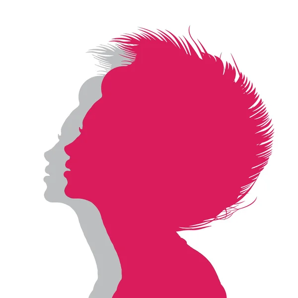 Profile of the punk girl face