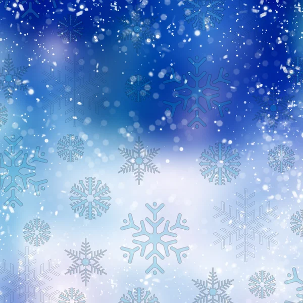 Biglietto natalizio con fiocchi di neve — Foto Stock