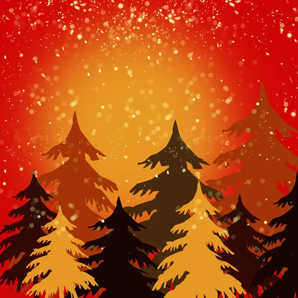 Cartão com árvore de Natal — Fotografia de Stock
