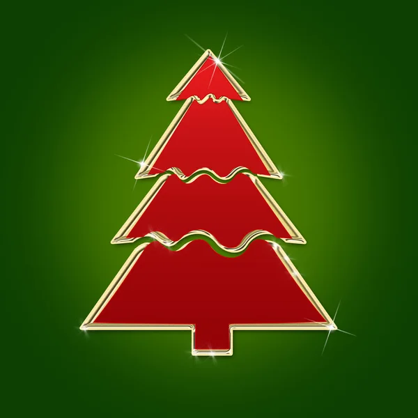 Biglietto con albero di Natale — Foto Stock