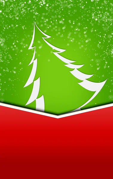 Karta s vánoční stromeček — Stock fotografie