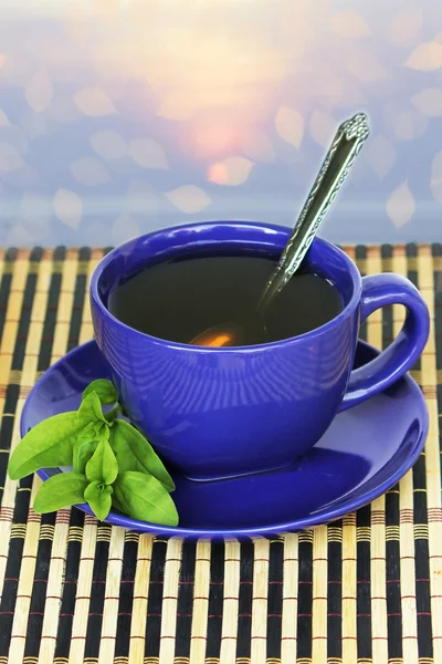 Cup with green tea — Stock Photo, Image