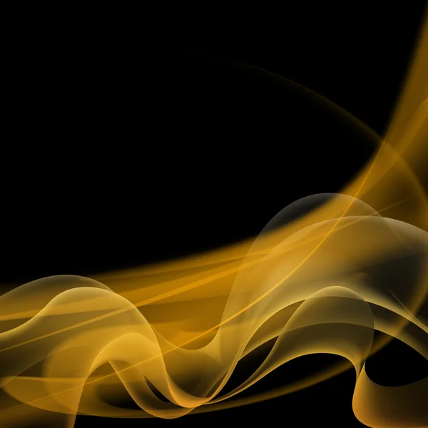 Yellow smoke on black background — Stock Photo, Image