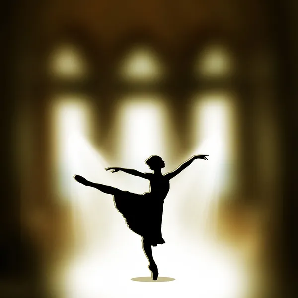 芭蕾舞女演员的剪影 — 图库照片