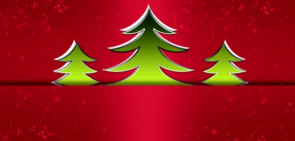 Cartão postal com árvores de Natal — Fotografia de Stock