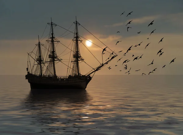 Zeilboot op zee — Stockfoto