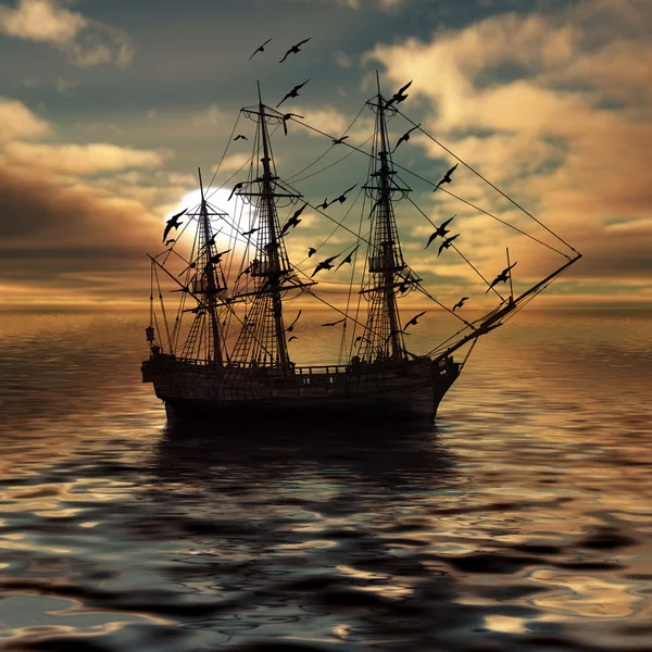 Segelbåt på havet — Stockfoto