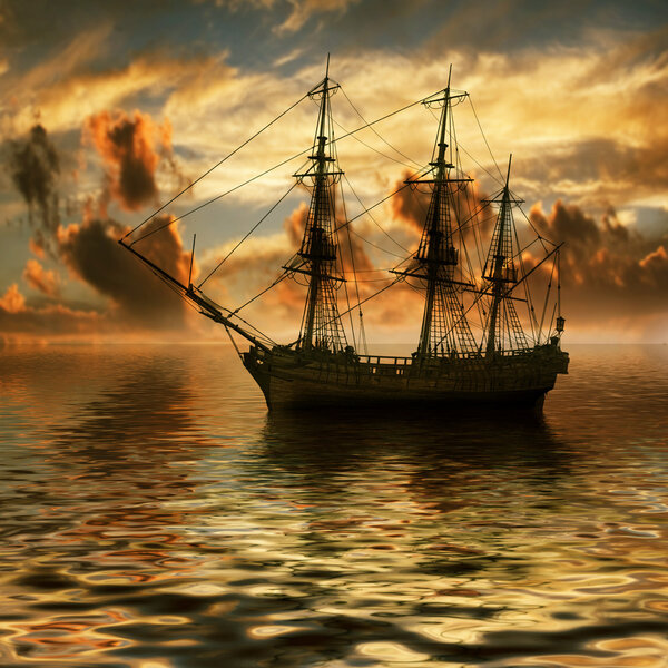 парусник на море
