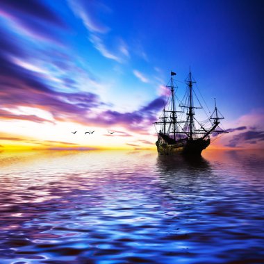 su üstünde yelkenli