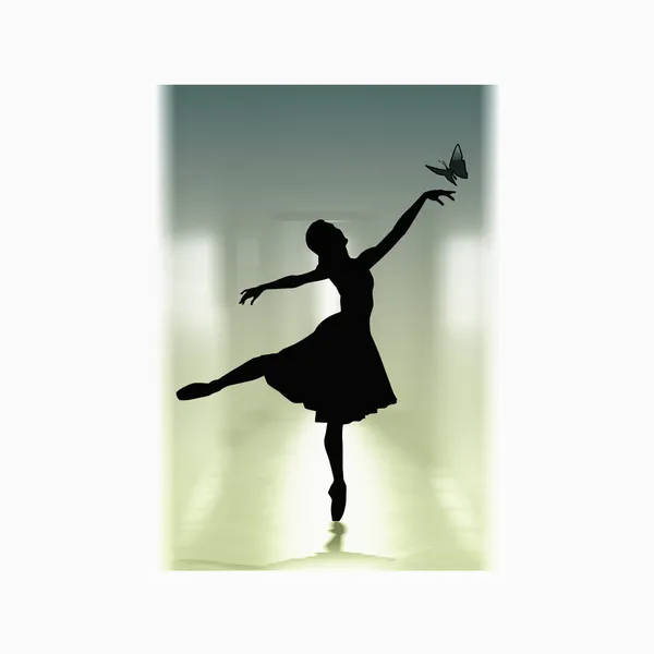 Ballerina with butterfly — Stock Photo, Image
