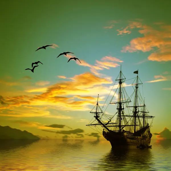 Het schip op zee — Stockfoto