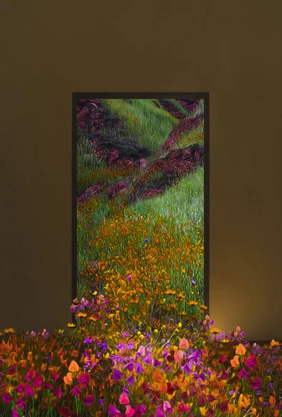 Living Picture Flowers Illustration Imitation Oil Painting — Stock Fotó