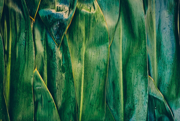 Corn Leaves Background Illustration Imitation Oil Painting Stock Picture