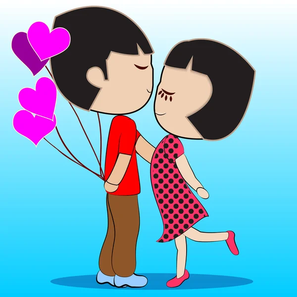 Globos regalo sorpresa San Valentín día de San Valentín — Vector de stock