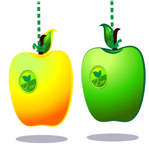 Healthy apples — Stock Vector
