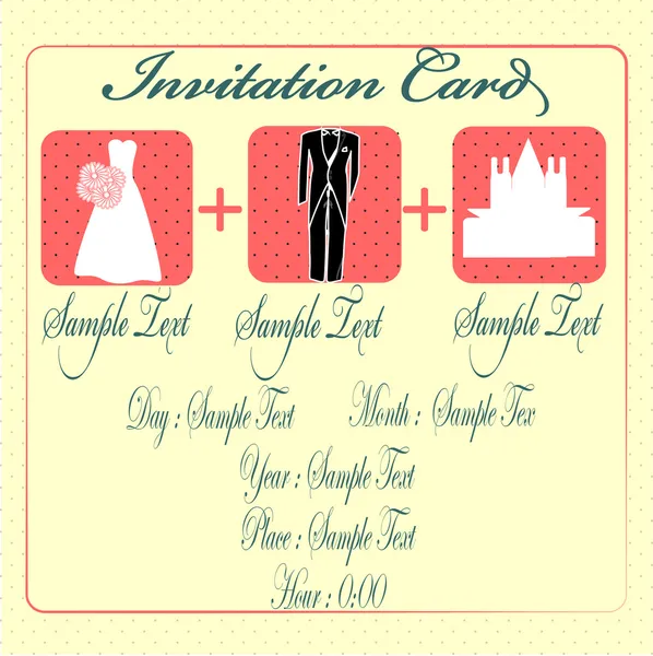 Marriage invitation card to a church suits — Stock Vector
