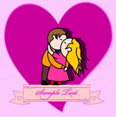 Couple giving himself a big kiss. clipart