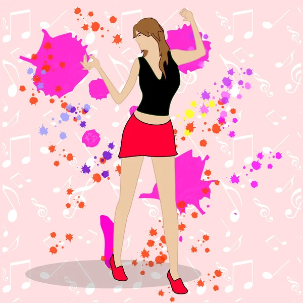 Femme dansant — Image vectorielle