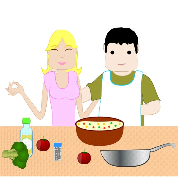 Gift par förbereda mat — Stock vektor