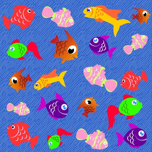 Collage de poissons rouges — Image vectorielle
