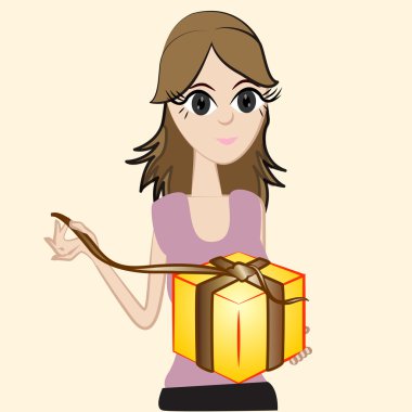 genç kadın bir hediye kutusu açma.