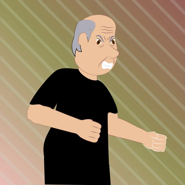 Elderly man furious — Stock Vector