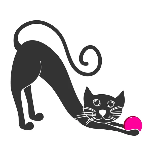 Gato negro jugando — Archivo Imágenes Vectoriales