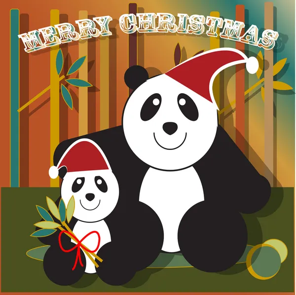 Šťastný Vánoce panda — Stockový vektor
