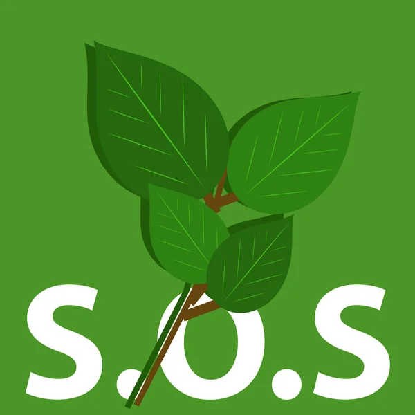 S.o.s. door de natuur — Stockvector