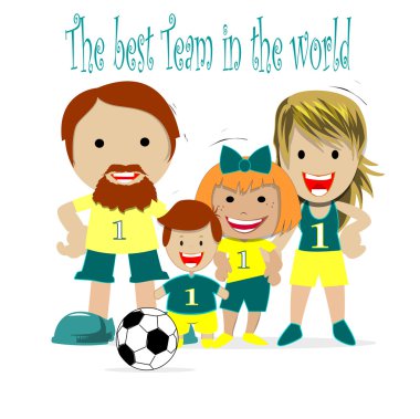 mutlu aile, futbol aşığı, onların en iyi takım üniformalar