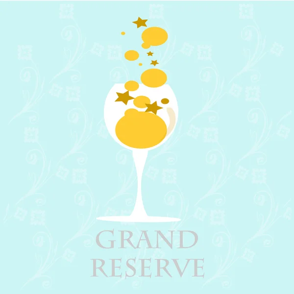 Good book vintage wine served in a glass. — Stock Vector