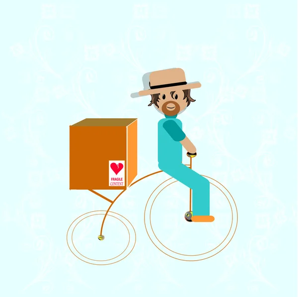 Messager vélo — Image vectorielle