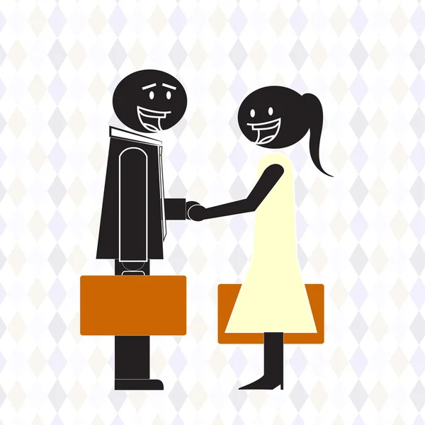 Homme et femme serrant la main — Image vectorielle