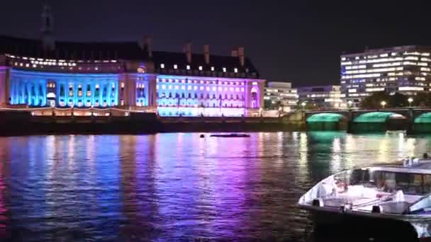 Kasım 2021 Westminster Köprüsü Nden Belediye Binası Londra Gözü Nün — Stok video