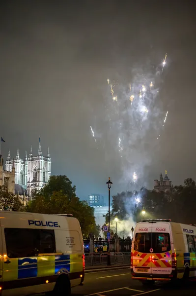 London November 2021 Феєрверки Запущені Парламентській Площі Під Час Мільйон — стокове фото