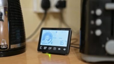 Su ısıtıcısı ve tost makinesi arasındaki akıllı metreden yavaş dönüş