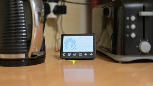 Slow Rotation Smart Meter Kettle Toaster — Stock Video