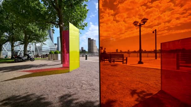 Londra Maggio 2022 Mostra Arte Westferry Circus Canary Wharf — Video Stock